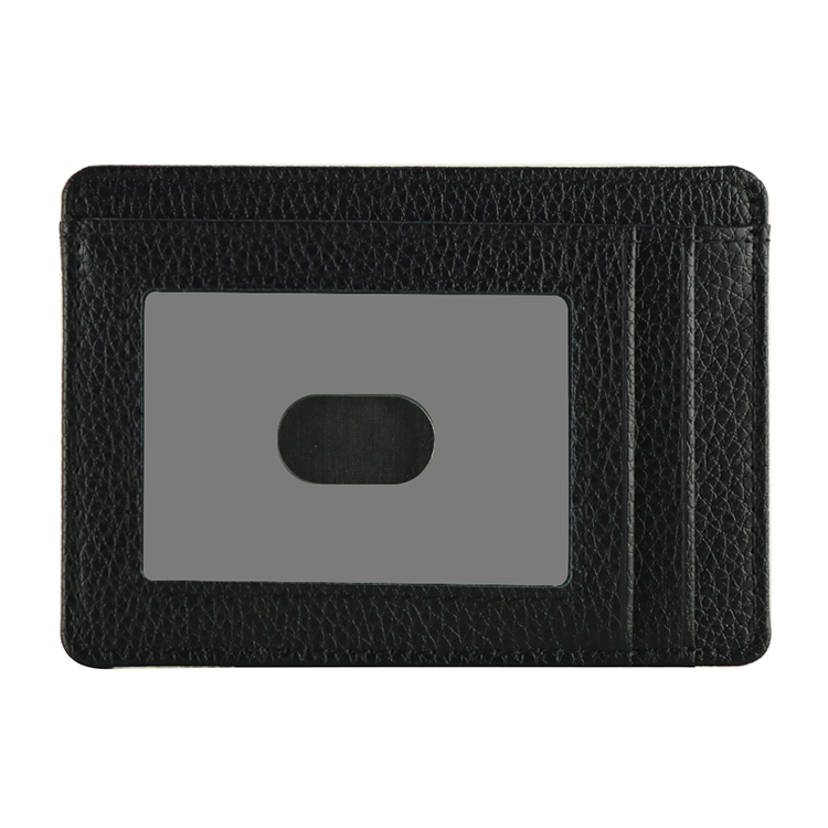 Super Thin PU Leather Card Holder with ID Window and Cash Pocket