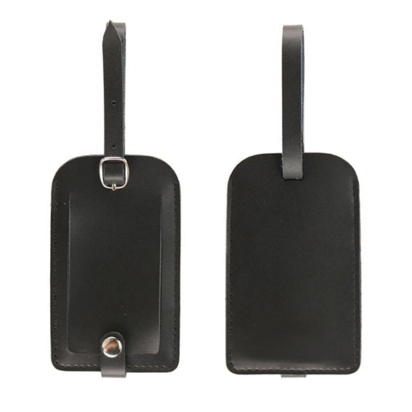Personalized Suitcase Leather Luggage Tag with Full Privacy Cover 