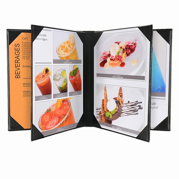 Double View A4 Size Restaurant Menu Cover Holders 