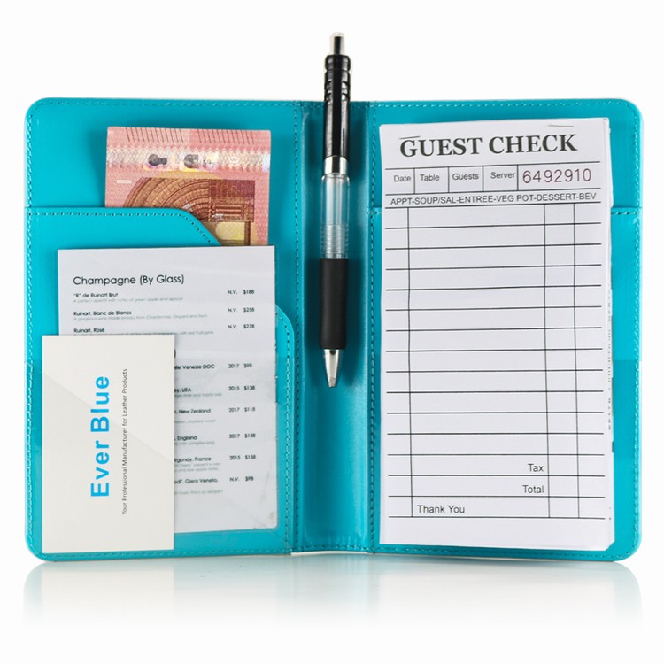 Restaurant Server Book Organizer Pads with Bill Holder 