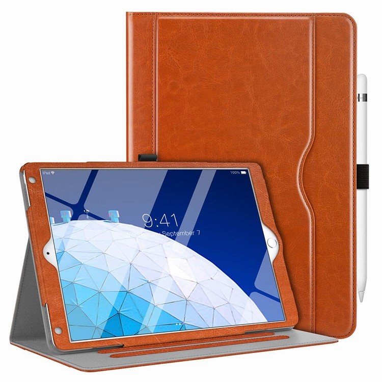 Full Protective Leather Vintage Stand Folio Case with Pen Holder for iPad air 10.5 2019
