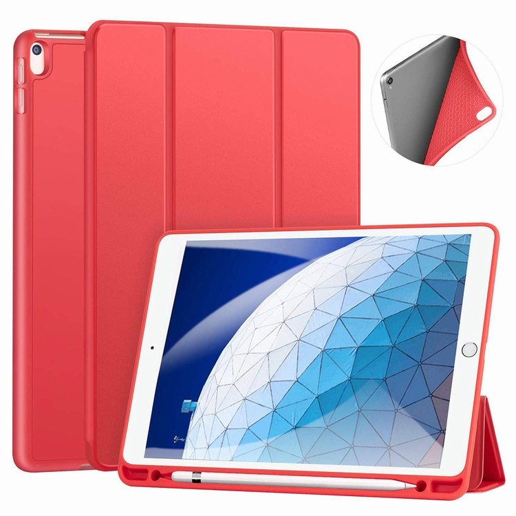 Slim Leather Trifold Cover with Built-in TPU Apple Pencil Holder for iPad Air 10.5 2019