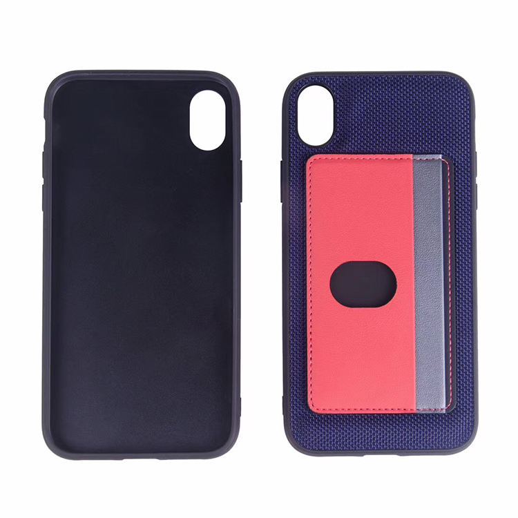 PU Leather Slim Back Cover Case for iPhone X with Credit Card Holder
