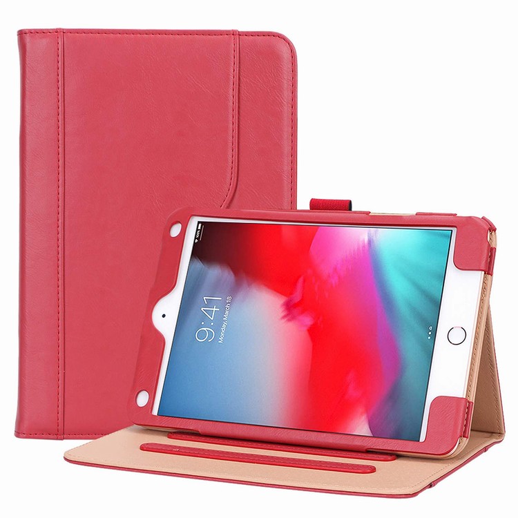 Leather Stand Tablet Cover with Document and Stylus Holder for iPad mini 5 7.9 inch 2019
