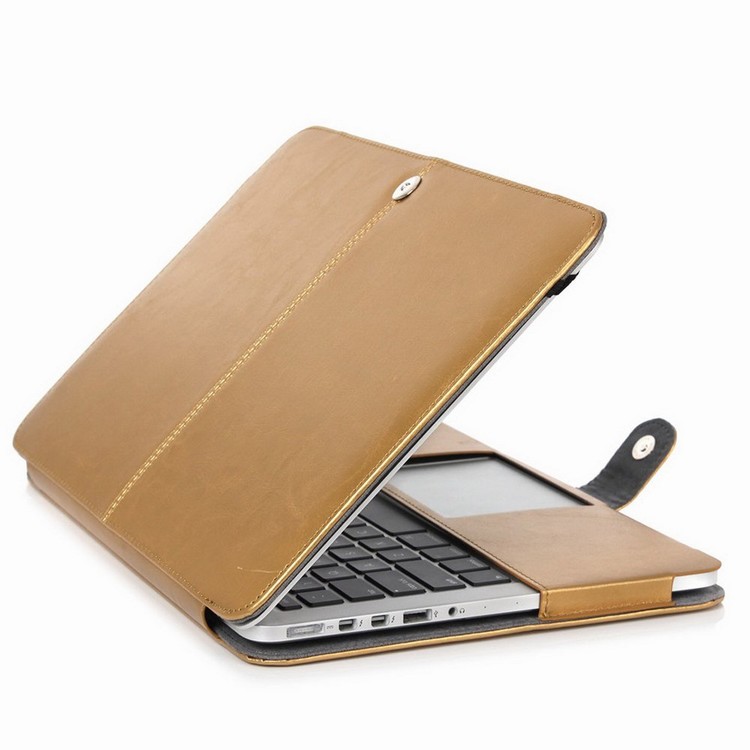 Premium PU Leather Book Folio Protective Cover Sleeve for Macbook 12 inch 