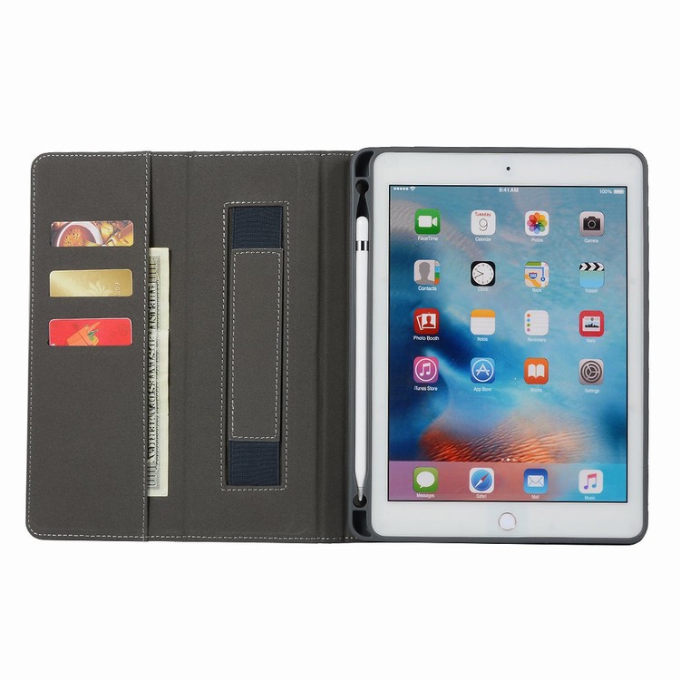 PU Leather Smart Cover with Built-in Apple Pencil Holder and Auto Sleep/wake for iPad 9.7 2017/2018