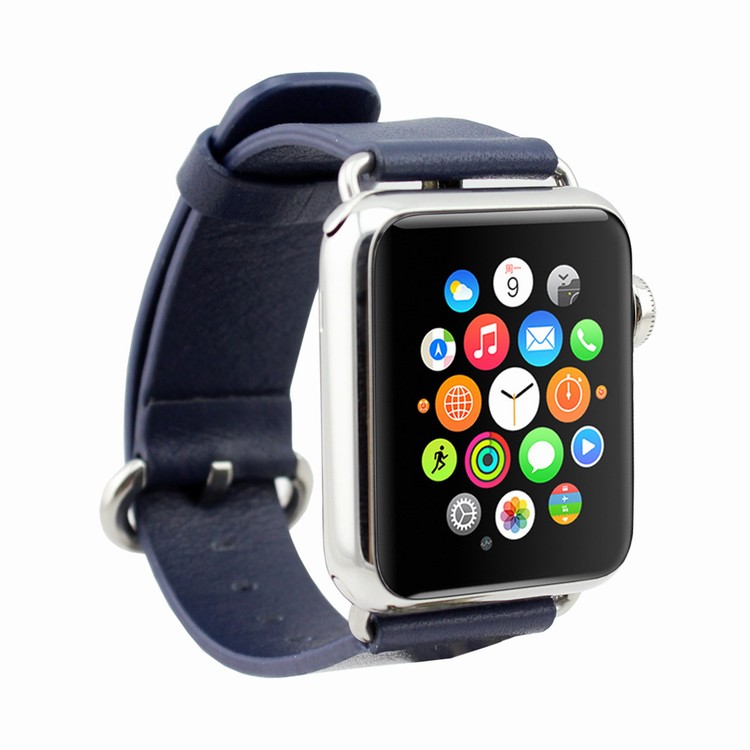 PU Leather Plain Replacement Wristband for Apple Watch 1/2/3/4